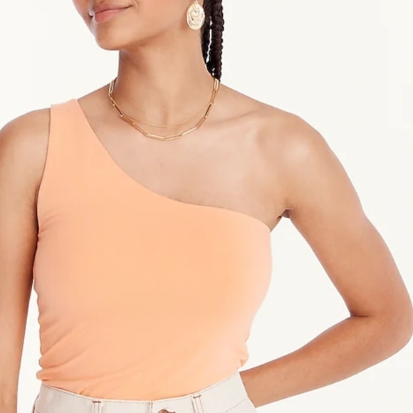 J crew formknit one shoulder tank top bright canteloupe - Picture 1 of 4